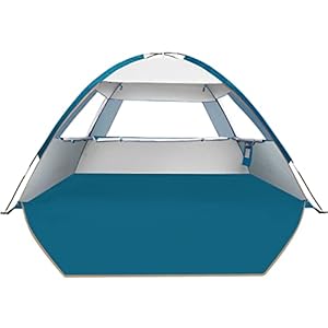 COMMOUDS Strandtent voor 6-8 personen, UPF 50+ Familie Strandschaduwtent, Lichtgewicht, Gemakkelijk op te zetten en mee te nemen Event Shelter Zonnetent voor Strand, Kamperen, Vissen, Buiten