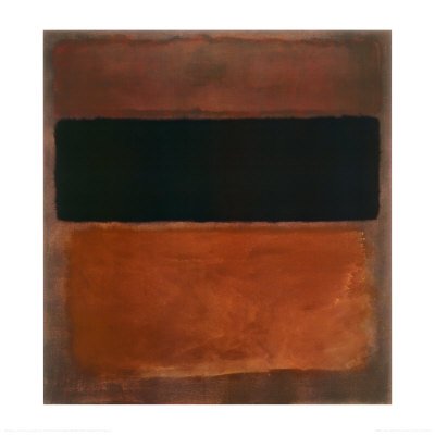 Peinture à l'huile moderne Mark Rothko No 10 Tableau Abstrait Brun Noir 12x16