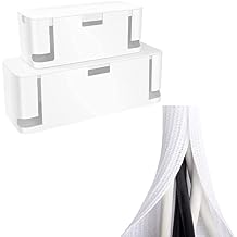 ZhiYo Cord Organizer Box, 2Pack & 6.6ft, 4/5in White Cable Sleeve Bundle