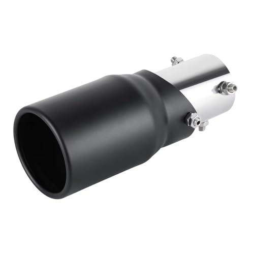 Embout pot d'échappement noir et argent universel réglable pour voiture