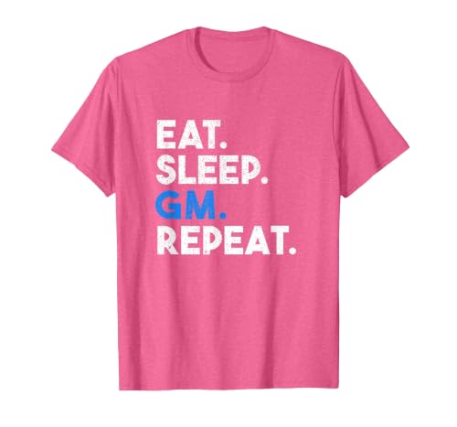 Eat Sleep GM Repeat Meme NFTS Saying T-Shirt, Men, Pink Heather, Small