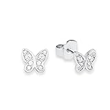  s. Oliver Pendientes para Niños con mariposa, de plata 925 rodiada con circonitas blancas – 567640