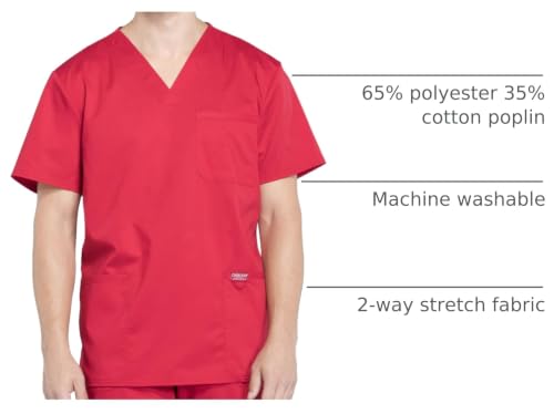 Image of Cherokee WW Revolution V-Neck Scrub Top for Men with 3 Pockets