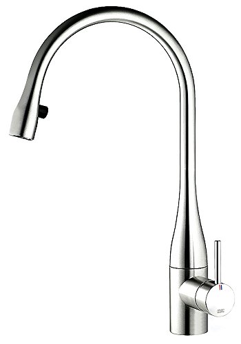 Franke KWC, Miscelatore monocomando con aeratore Estraibile Eve, Cromato A 225 con Luce, 10.121.103.000FL, Argento