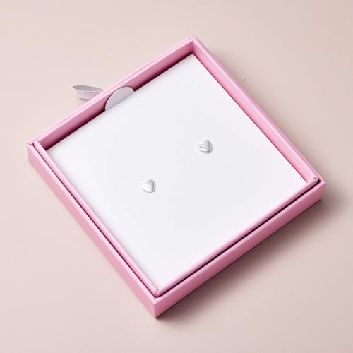 Pendientes de corazón para niños con cristales Zircondia en plata 5