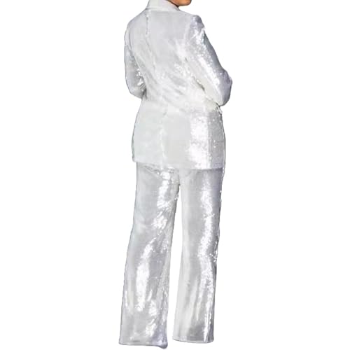 Women Suits 2 Piece Set Sequins Long Sleeve Blazer Sets Women 2 Piece Outfits High Waist Glitter Pants Suit Partywear3