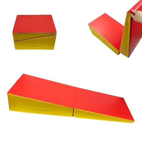 Esterilla inclinada para gimnasia, antideslizante, plegable, diseño compacto para el hogar, fitness, deportes, entrenamiento de habilidades para niños y adultos