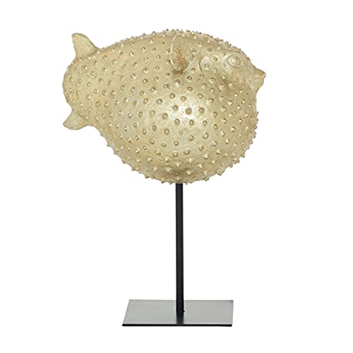 Escultura Decorativa de Pez Globo Polyresin 10 x 7 x 14 pulg miniatura 7