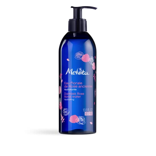 Melvita - Eau Florale de Rose Revitalisante Bio - Lotion Hydratante et Rafraîchissante Sans Parfum - 100% Naturelle, Certifiée Bio et Vegan - Flacon 400 ml