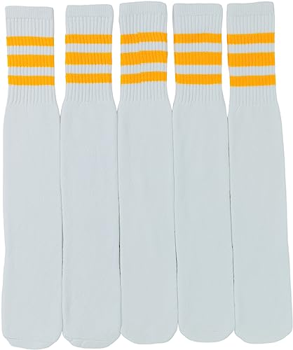 Image of ToBeInStyle Unisex Knee High Cotton Tube Athletic Thick Socks w /Stripe Top