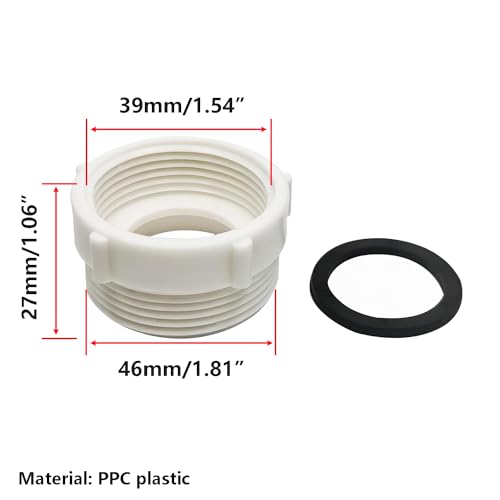 Qrity 1PCS Kitchen Sink Waste Pipe Fitting 39mm Female Thread to 46mm Male Thread Reducer for Odour Traps Siphon - Image 2