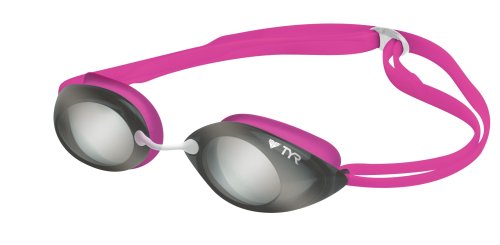 TYR Tracer Junior Racing Metallized Goggle (Titanium/Pink Metallic)