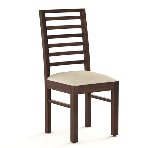 Image of Solid Sheesham Wood Dining Table Set with Chairs | Brown Modern Decorative Dining Set for Home /Office /Dining Room /Hotels | Comfortable Seating, Walnut 6 Seater