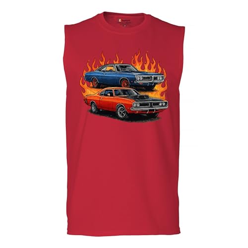 Classic American Muscle Cars Men's Graphic Muscle Shirt - Vintage