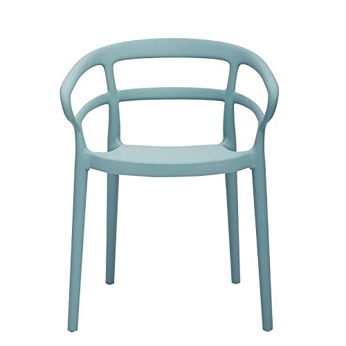 Amazon Basics Light Blue, Curved Back Dining Chair-Set Of 2, Premium Plastic #TOP1