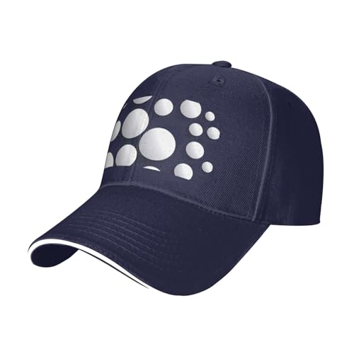 WZYCWB Gorra de béisbol de ala curvada con estampado de puntos redondos, color negro, para hombre y mujer, para senderismo y exteriores, azul marino, L