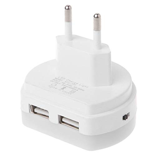 Preisvergleich Produktbild Lodenlli Lichtsteuerung Nachtlampe LED-Nachtlicht mit Zwei USB-Wandladesteckern Stromsparende Dämmerung bis Dämmerung Sensor Wandleuchte