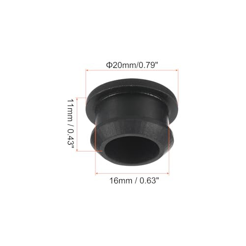 Image of Snap in Locking Hole Plugs Rubber Panel Seal Cover Drilled Silicone Caps, [for Kitchen Rubber, Waterproof Sealing Plugs] - 16mm /0.63in /Black /10Pcs