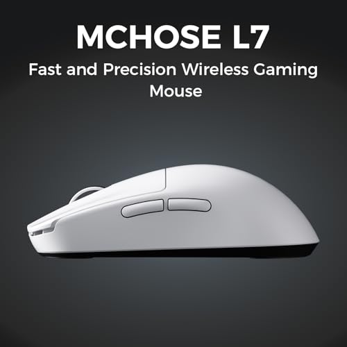 Image of MCHOSE L7 Ultra Plus Wireless Gaming Mouse, PAW3950 42K Sensor, 500mAh, Wireless /Wired Dual 8K Polling, 46g Ultra-Light Weight, 2.4GHz RF /BT /Wired Tri-Mode Connection - Black