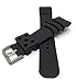 Bandini 20mm Rubber Watch Strap for Citizen Promaster Dive Watch Band, Replacement for Diver Band Seiko Bands, Curved Lines - Black Diver 20mm Rubber Bands Men