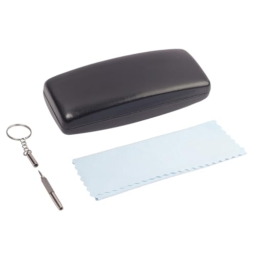 Image of VIVID Vision Unisex Adult Eyewear Specs Case Cover | Screw Driver | Free Cloth | Protect Eye Glasses | Chashma Dibbi | Spectacle Box | HINGE-SPRING | Metal | 3 IN 1