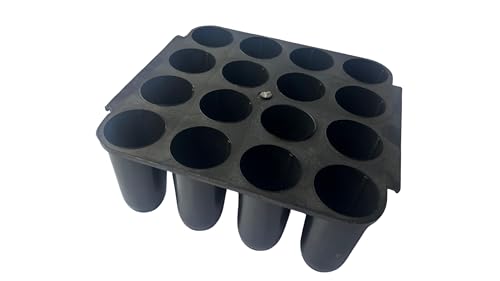 Image of Ecoflo Root Trainer Reusable Seedling Trays Plastic Plants Nursery Seedlings Starter Cups Seed Germination Tray for Primary Germination for Seeds 16 Cells 130cc Black - Pack of 1no.