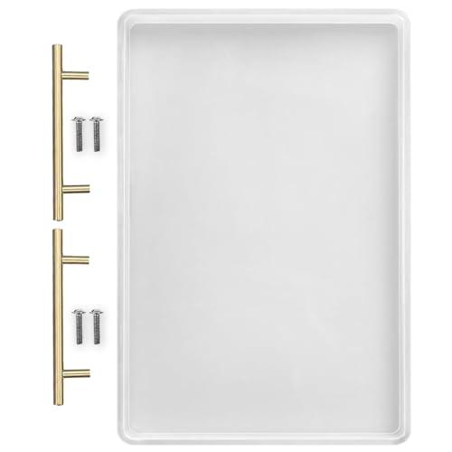 RESINWORLD 14 x 9 x 0.5 XL Large Rectangle Mold Deep Serving Tray Mold with Handles Wedding Flower Mould for Resin