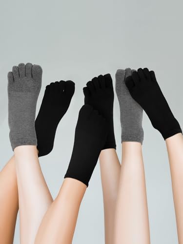 Image of Bencailor 6 /12 /32Pairs Women Toe Socks Five Toe Cotton Socks Ankle Sock with Toes Separated for Women Men Athletic Running
