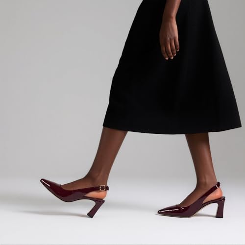 Womens Pumps Pointed Closed Toe Chunky Heel Slingback Heels for Women4