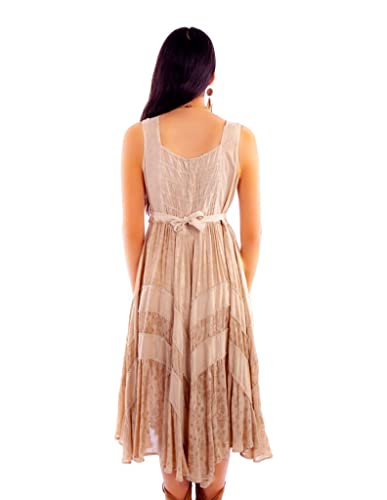 Image of Scully Ash Grey Full Length Lace-Up Front Womens Sleeveless Dress HC118