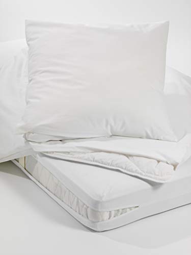 Allergiker Milben Bettwäsche Topperbezug, rundum 100 x 200 cm, Encasing Milbenkotdicht Höhe 8 cm, Milbenschutz für Hausstauballergiker