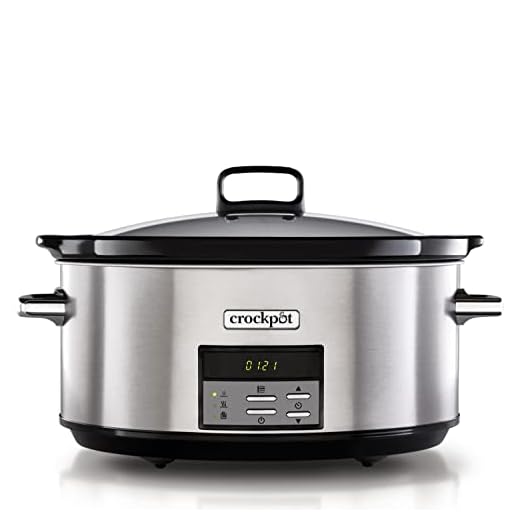 Crock-Pot Olla de cocción lenta digital gran capacidad, para preparar multitud de recetas | 7,5 L | Acero Inoxidable [CSC063]