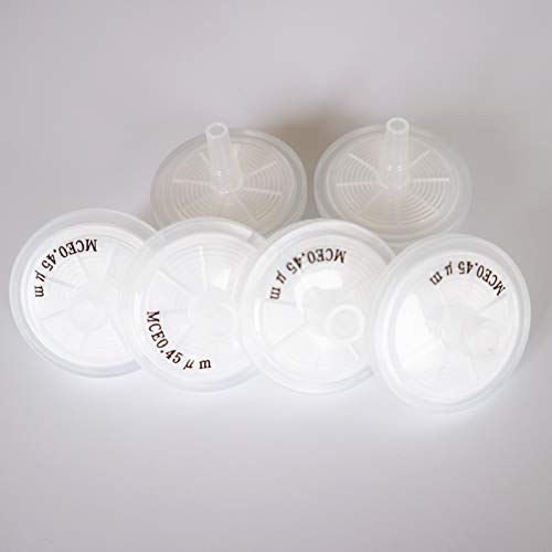 Image of MCE (Mix Cellulose Ester) Syringe Filters Diameter 25mm Pore Size 0.45μm for lab Filtration by Allpure Biotechnology (Mix Cellulose Ester, Pack of 100)