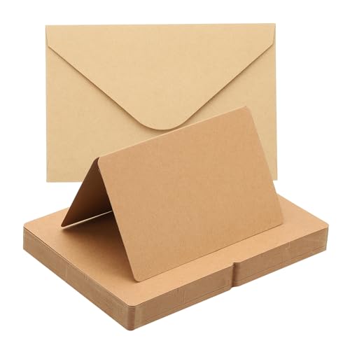 Tarjetas y sobres de cartulina de alta calidad PATIKIL juegos de notas dobladas color marrón