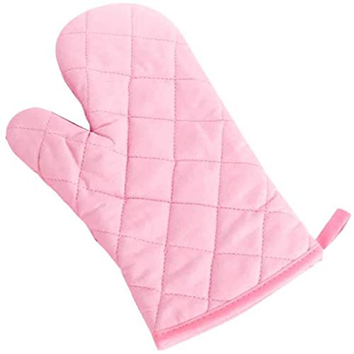 Voarge Ofenhandschuhe, Hitzebeständig Ofenhandschuhe Verdickte Hitzeresistente Topfhandschuhe Topflappen Backhandschuhe, 1 Paar, rosa