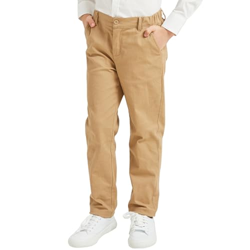 qbk relaxed fit stretch school uniform pant chino pants for toddler to youth boys and girls