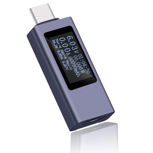 Medidor de prueba USB de 240 W Medidor de corriente USB Medidor de potencia USB Medidor de prueba USB C Medidor USB C Voltímetro Multímetro Medidor de voltaje [USB C a USB C]