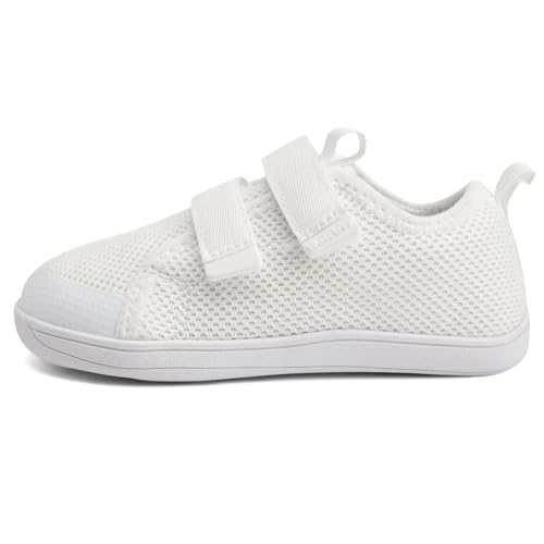 WateLves Toddler Little Kids Wide Barefoot Shoes The First Walking Shoes Girls Boys Breathable Zero Drop Minimalist Sneakers with Wide Toe Box Natural to Grow (Classic White, 24) by WateLves - Used condition - Image 5