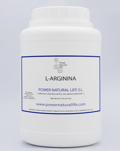 L-Arginina en Polvo Power Natural Life | 100% Pura | Sin Añadidos ni Excipientes | Envase de 1 kg | No GMO, Vegano, Sin Gluten