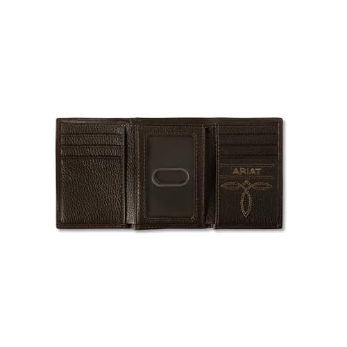 ARIAT Men's Brindled Calf Hair Leather Trifold Wallet2