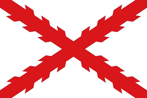 Durabol Bandera Cruz de Borgoña Imperio Español Águila Bicéfala Cruz de San Andrés Sagrado corazon Tercios Morados (Imperio 70x100cm Poliéster)