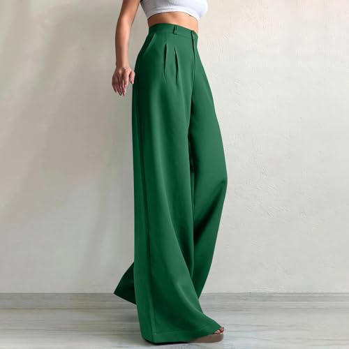 Wide Leg Pants Woman High Waisted Business Casual Work Dress Pant Dressy Palazzo Slacks Flowy Trousers with Pockets2