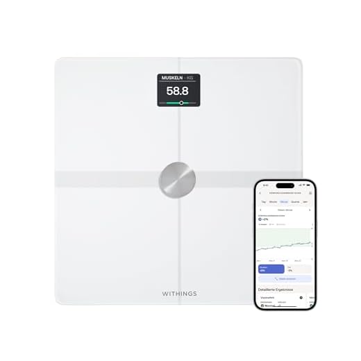 WITHINGS Body Smart — WLAN Digitale Personenwaage / Körperfettwaage für erweiterte Körperzusammensetzung inkl. Muskelmasse, Wasseranteil, Knochendichte