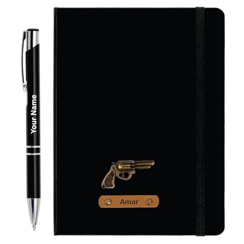 Image of customized Diary and Pen With Name & Charm (Black), Diary for Mens | Gifts For Teenage Boys | Journal Notebooks | Corporate Gifts for Employees | Valentine Gift for boyfriend and Girlfriend