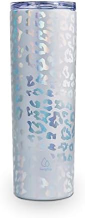 Swig Sip 20oz Skinny Tumblers - Double Wall Stainless Steel Vacuum Insulated Travel Coffee Mug Bridesmaid Gift (Laser Silver)