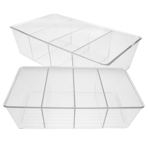 Healeved 2 Piezas Caja Organizadora para Almacenamiento Ordenado Transparente para Escritorio con Compartimentos Extraíbles y Diseño Desmontable