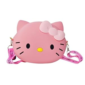 Kawaii Kitty Bag with Adjustable Shoulder Strap, Zipper Handbag Cute Kitty Coin Wallet Purse Shoulder Bag, Coin Pouch for Gifts Women Birthday – Pink