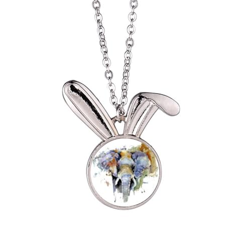 Collier élephant peint motif lapin : fini les bijoux ternes et lourds