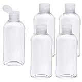Clear Plastic Empty Squeeze Bottles 5 Pack 3.4oz/100ml with Flip Cap TSA Travel Bottle for Shampoo, Conditioner & Lotion (5 Counts)