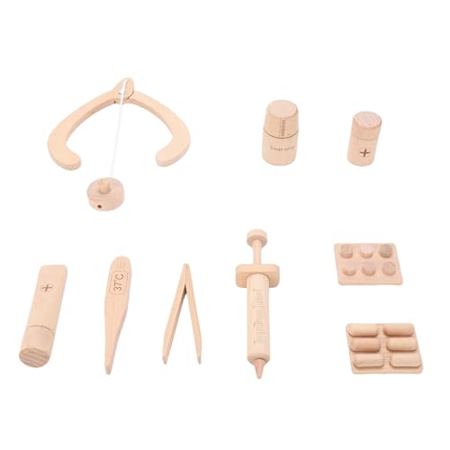 Juego de Juguetes de Madera para médicos, Juguetes de Madera portátiles Seguros multifuncionales para niños, Juguetes educativos para niños